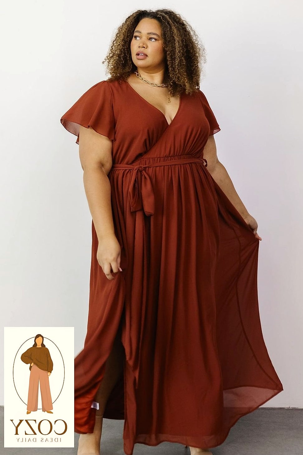 Rust-Colored Sweater Dress and Boots