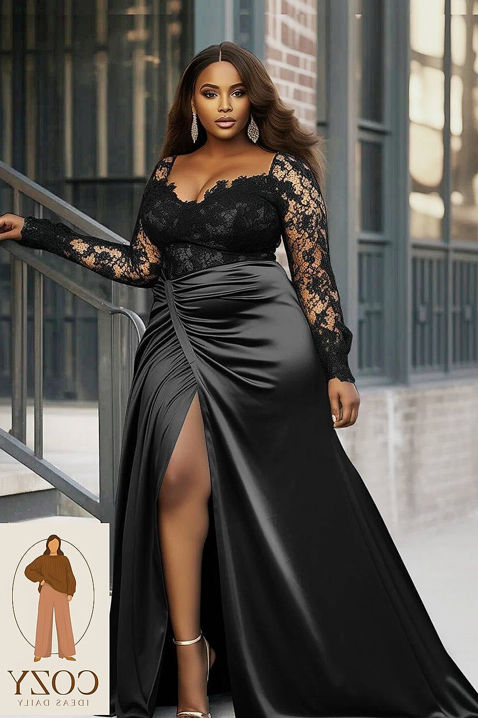 Rust Colored Wrap Gown
