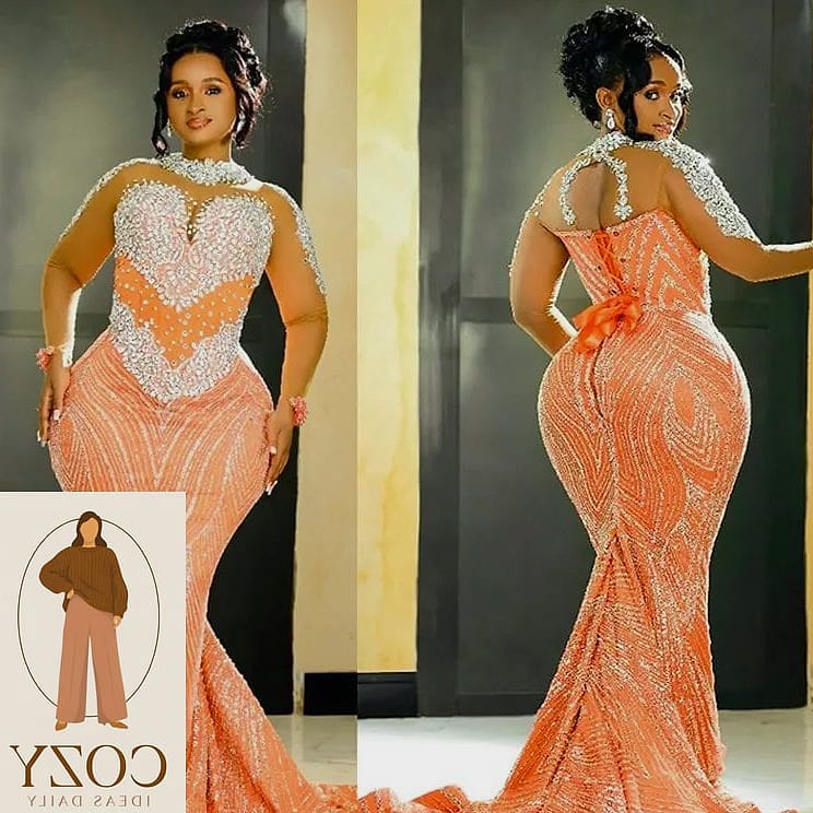 Rust Orange Satin Slip Gown