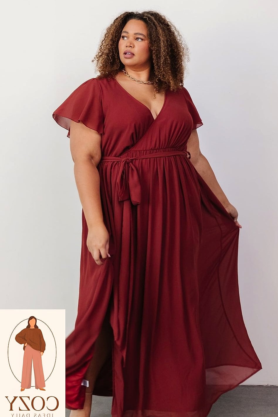 Rust Orange Maxi Dress for a Fall Ceremony