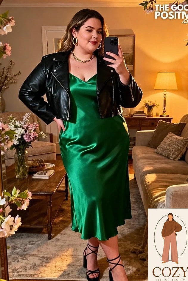 Satin Slip Skirt with a Cropped Blazer
