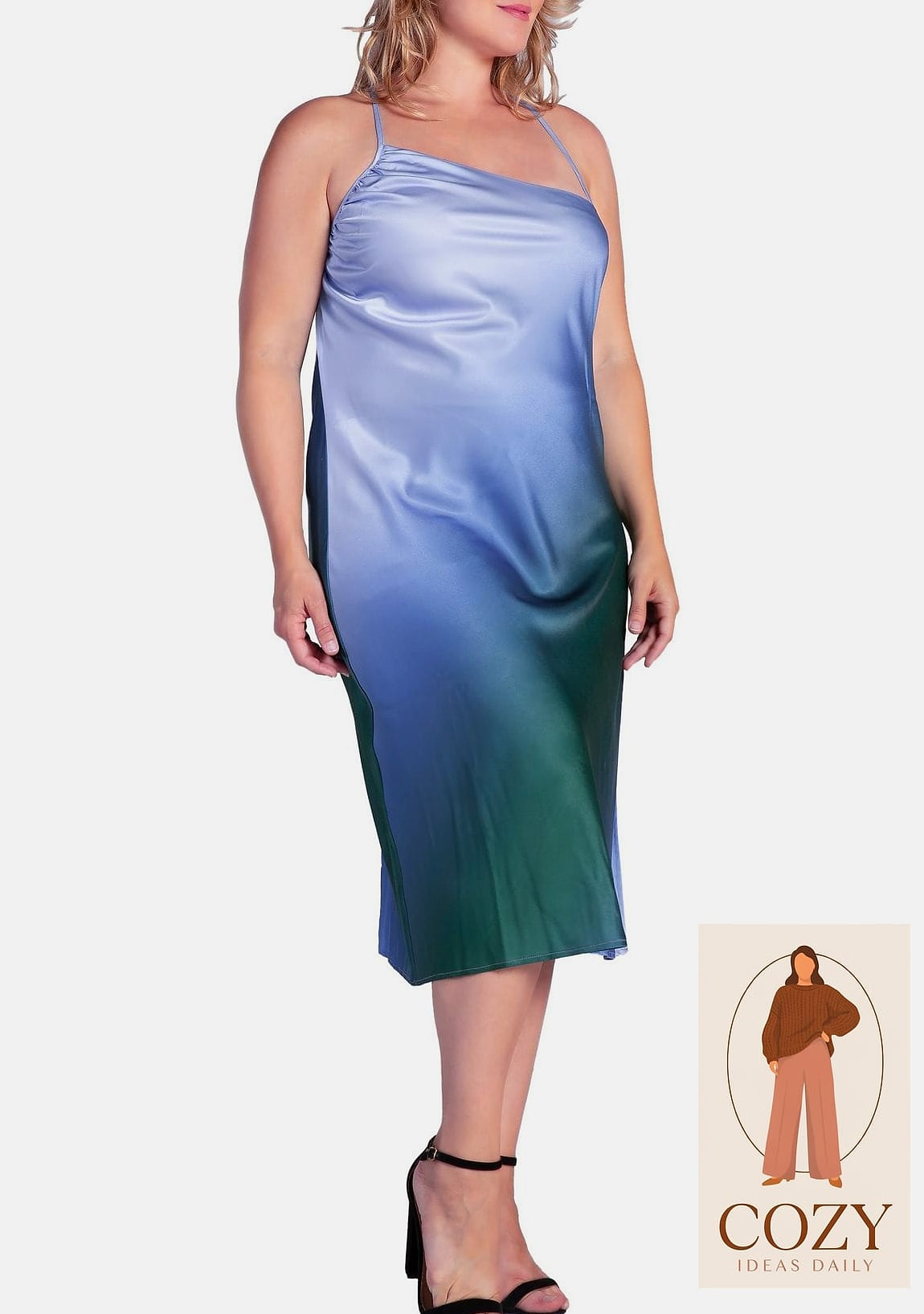 Satin Slip Dress with a Leather Jacket