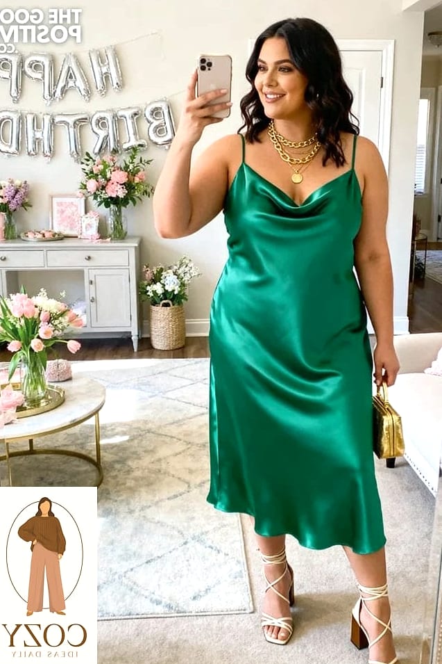 Satin Slip Dress With a Cardigan