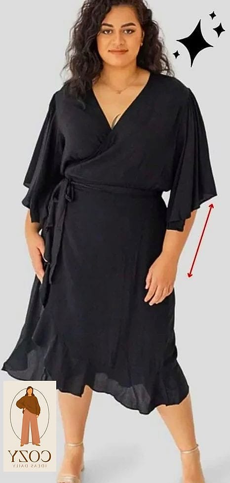 Satin Wrap Top with a Leather Skirt