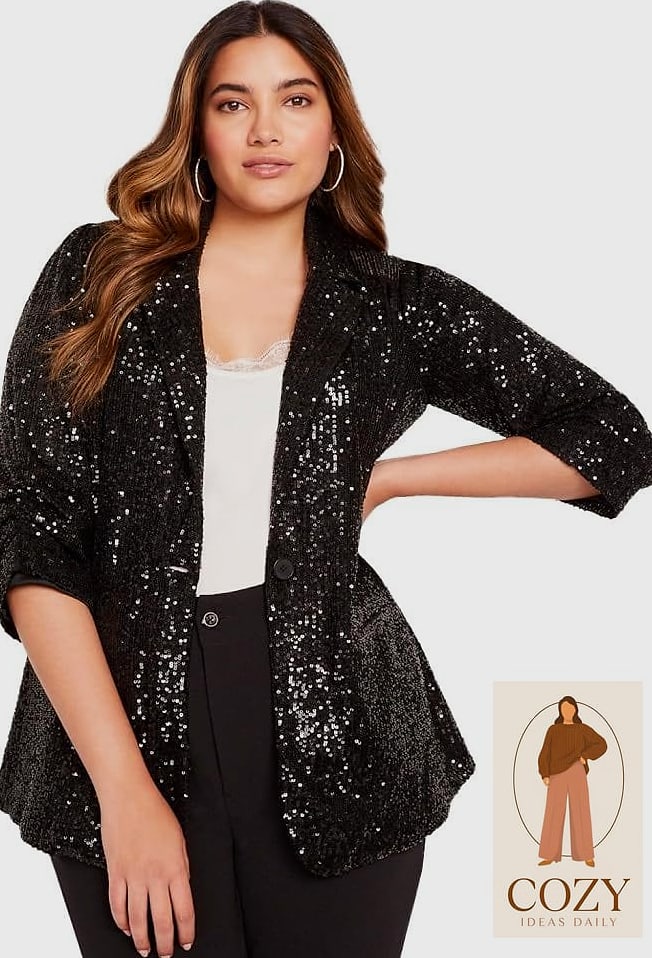 Sequin Blazer Over a Simple Slip Dress