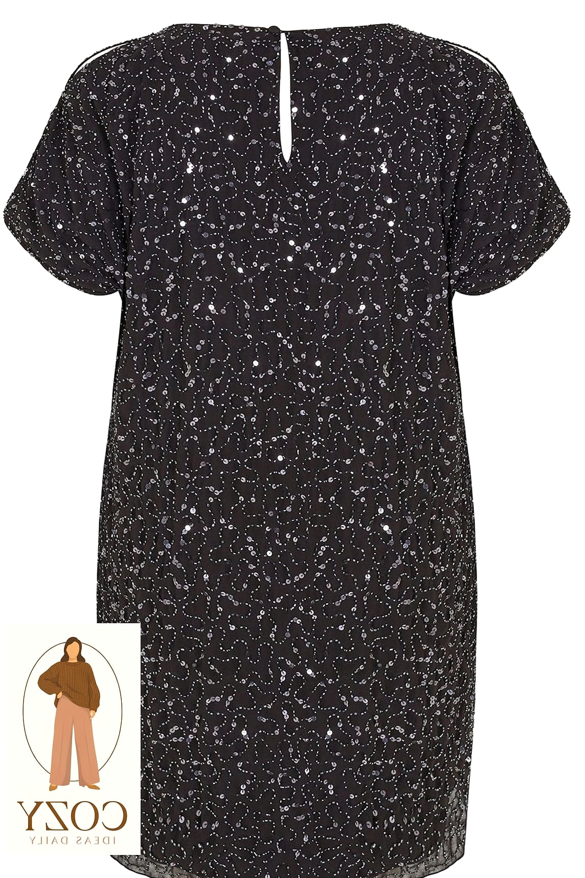 The Sequin Cape-Sleeve Dress