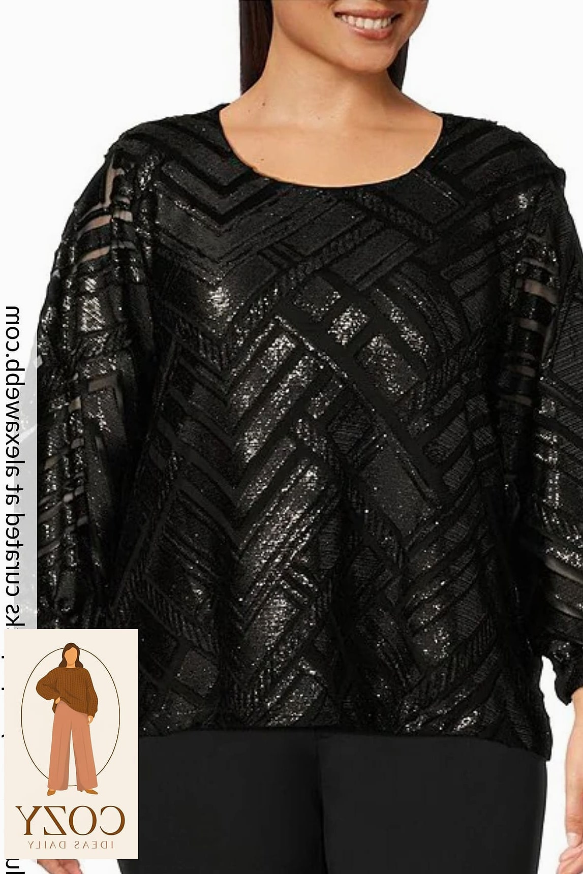 Sequin Cardigan Over a Bodysuit