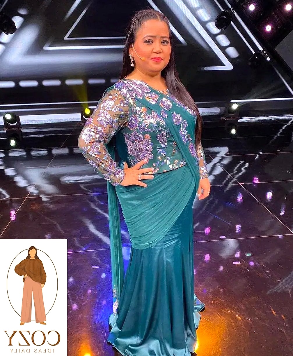 Sequined Blouse with a Plain Saree
