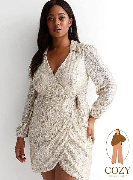 Sequin Mini Dress With Sleeves
