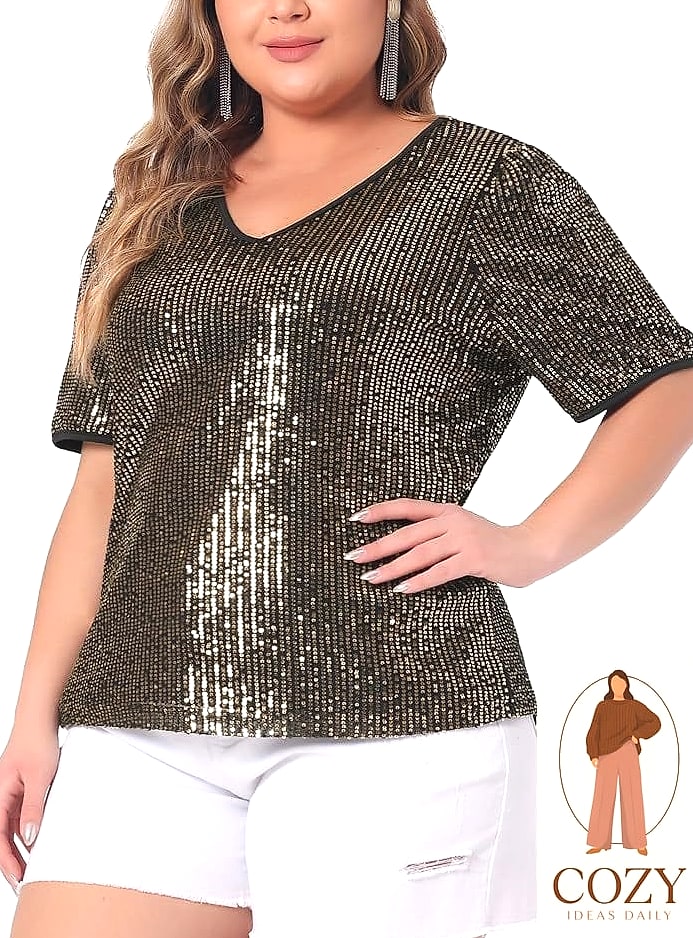 Sequin Top and Wide-Leg Trousers