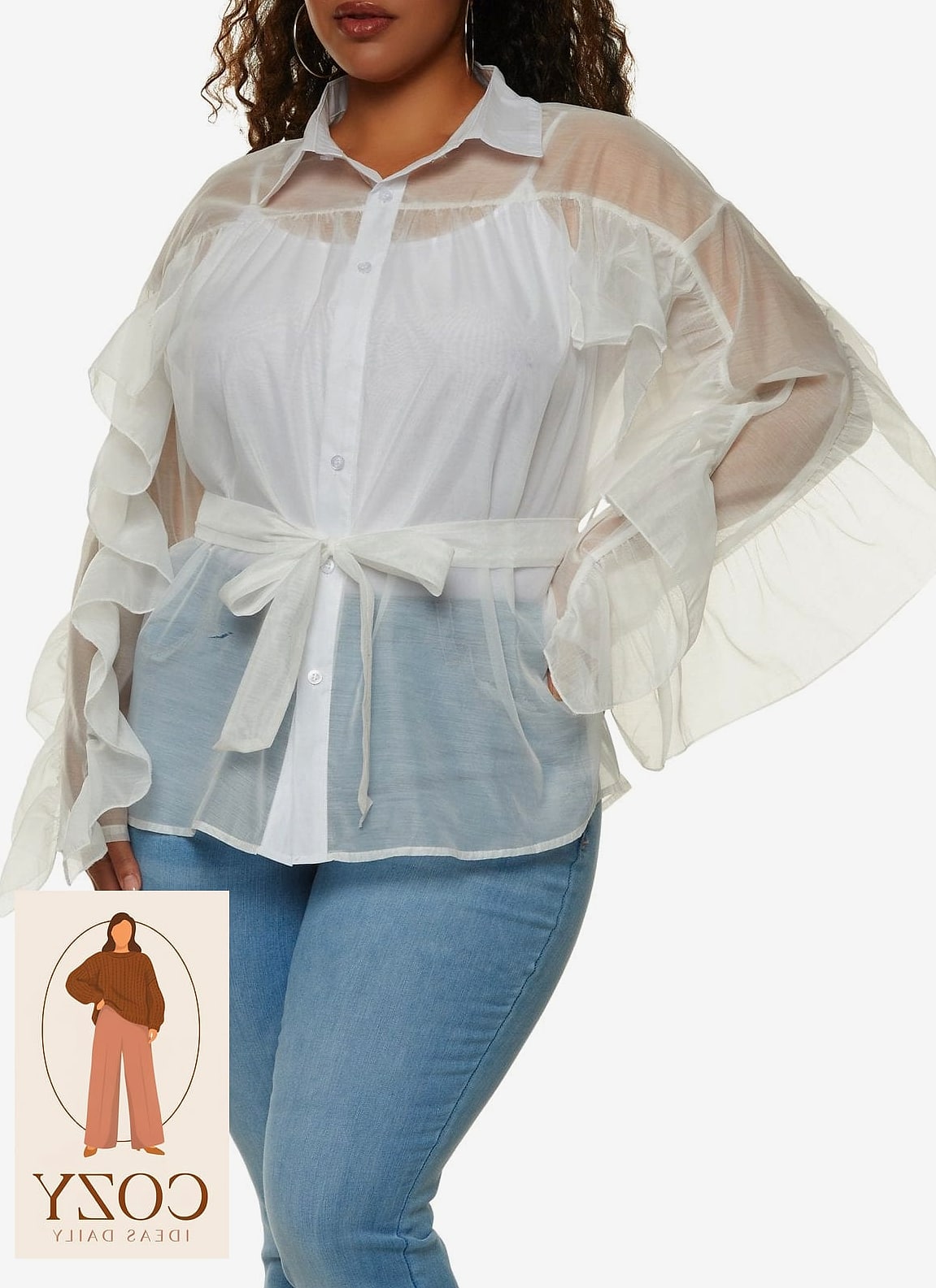Sheer Blouse Over a Bandeau