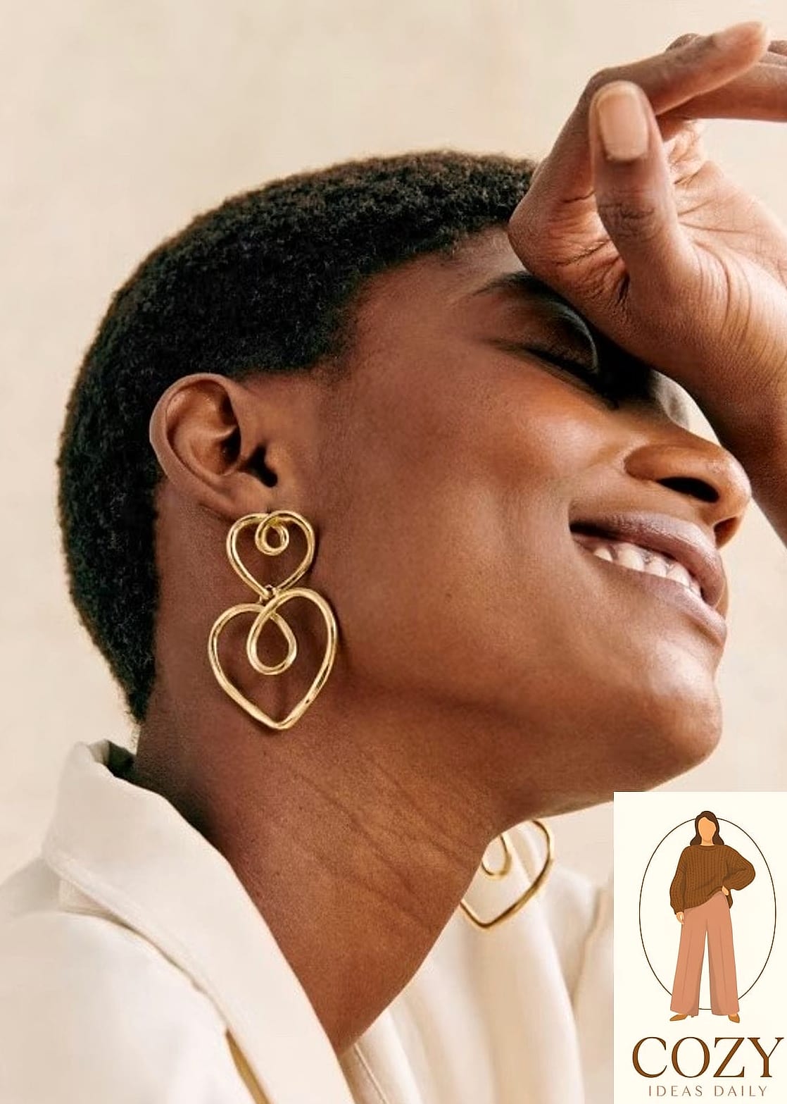 Statement Earrings With a Simple Outfit
