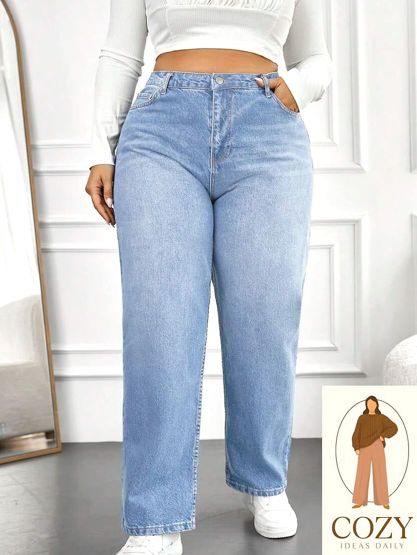 Straight-Leg Jeans Dressed Up With a Blouse