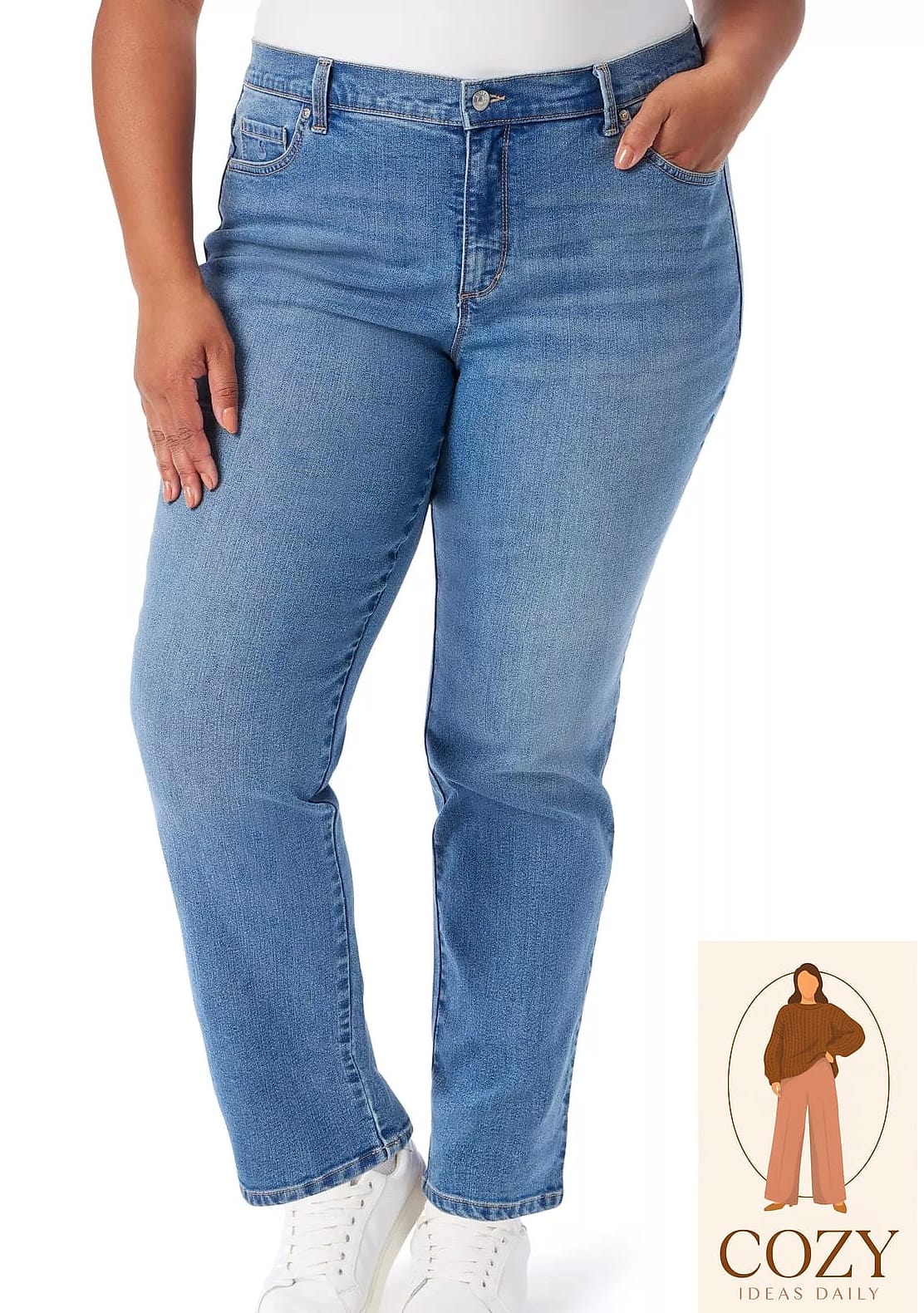 Straight-Leg Jeans With a Chunky Knit
