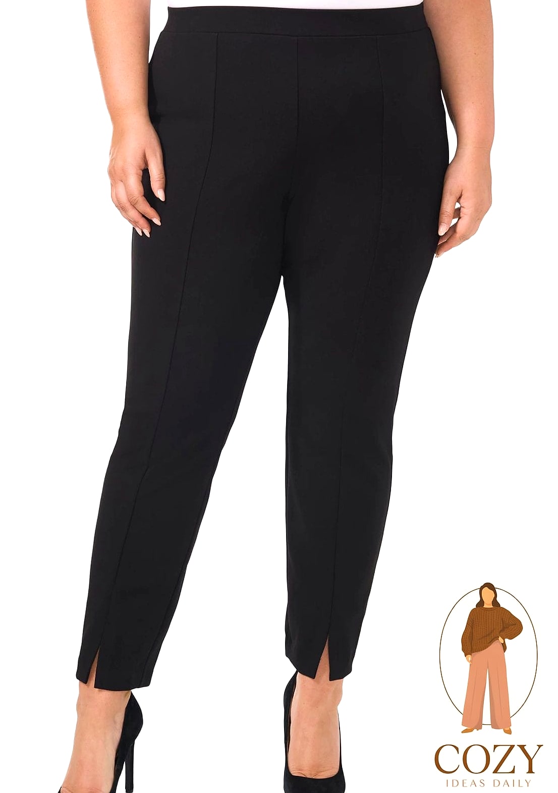 Straight-Leg Trousers With a Fitted Turtleneck