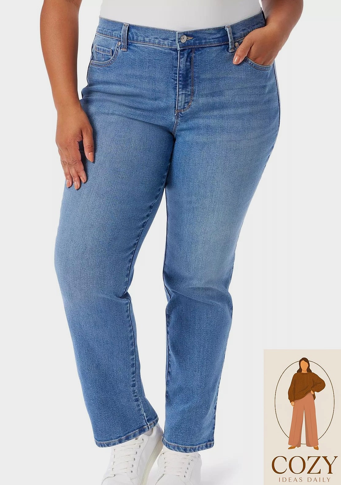Straight-Leg Jeans and a Chunky Knit