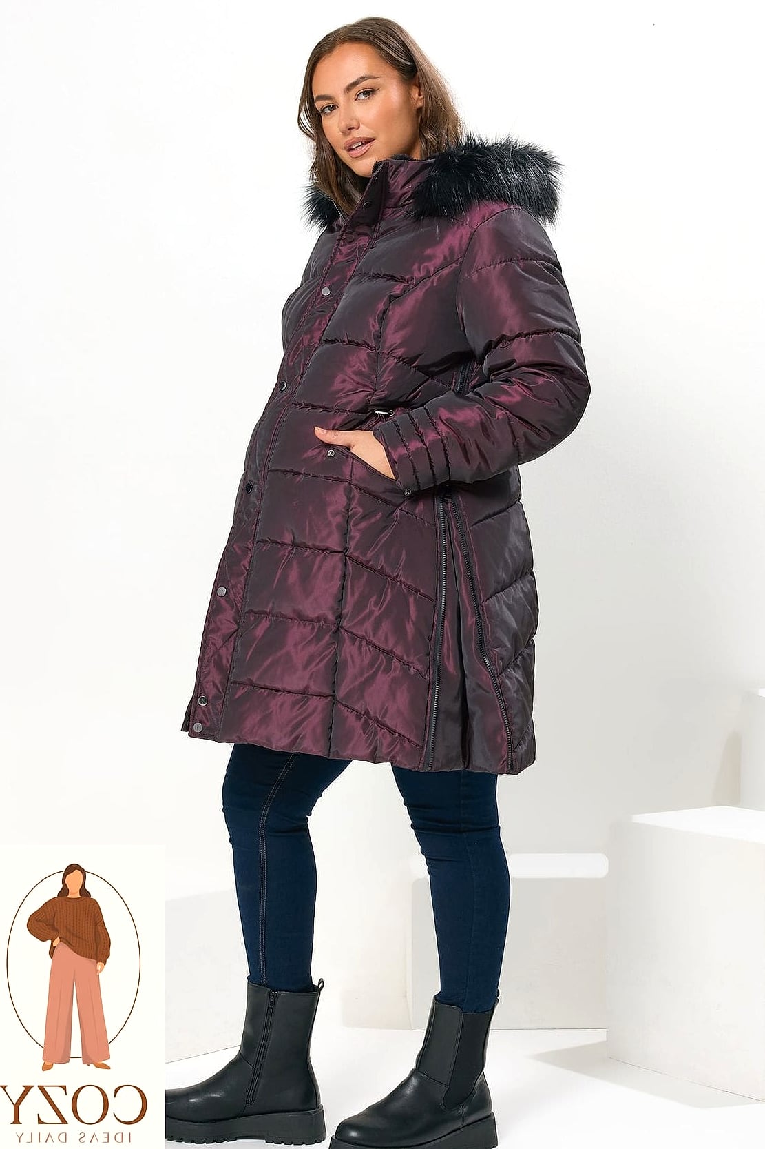 Structured Coat, Open Over the Bump
