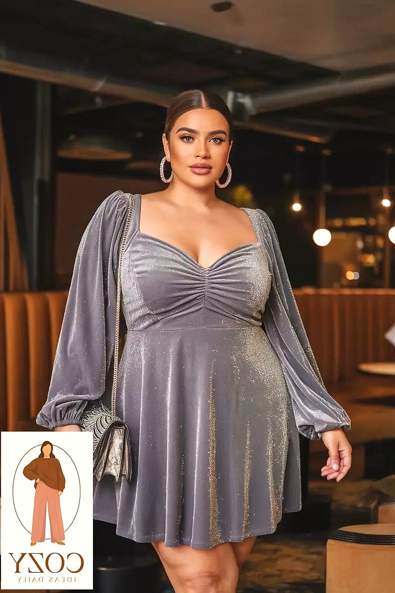 Structured Mini Dress With Puff Sleeves