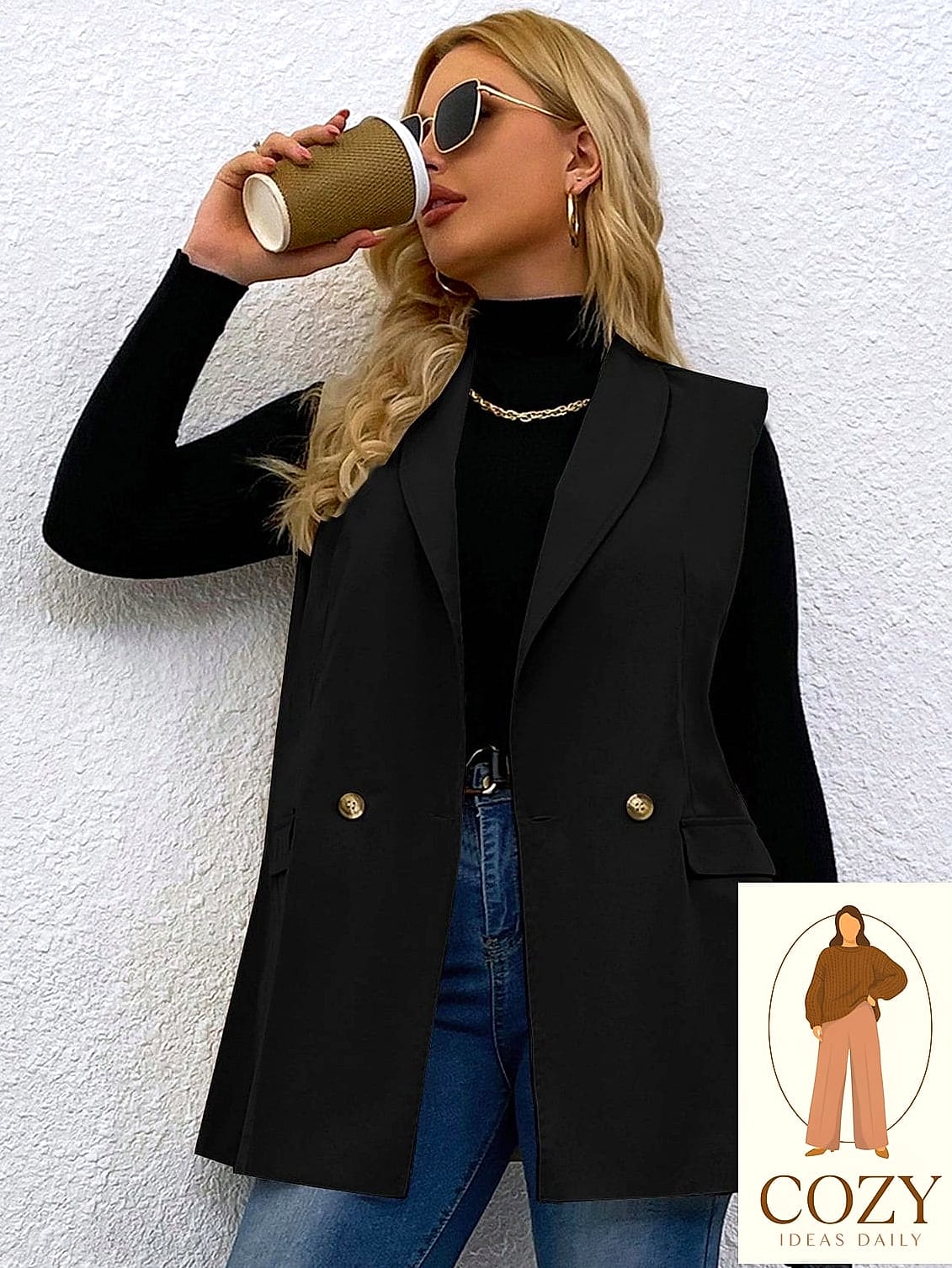 A Structured Vest Over a Button-Down