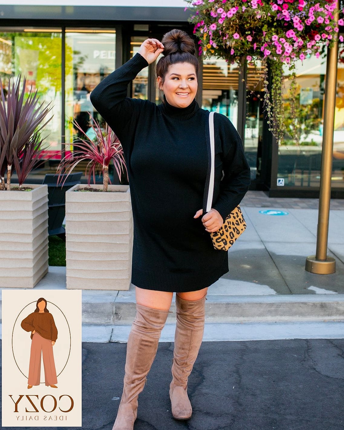 Sweater Dress with Knee Socks