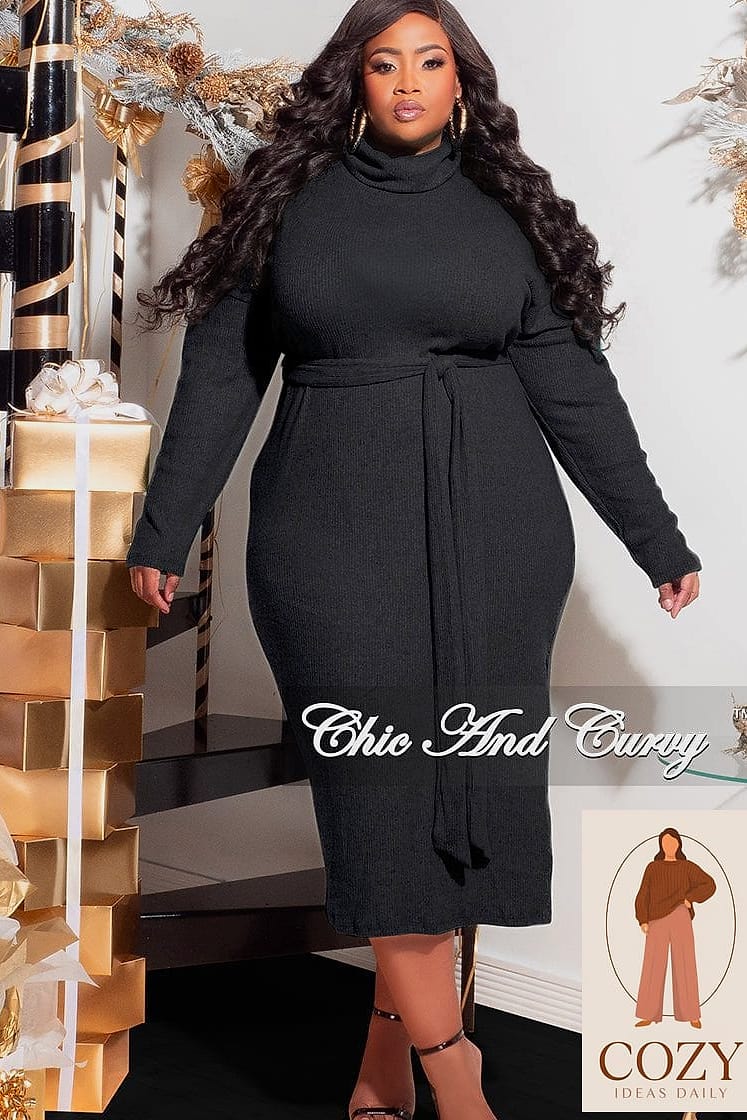 Turtleneck Dress with Chunky Loafers