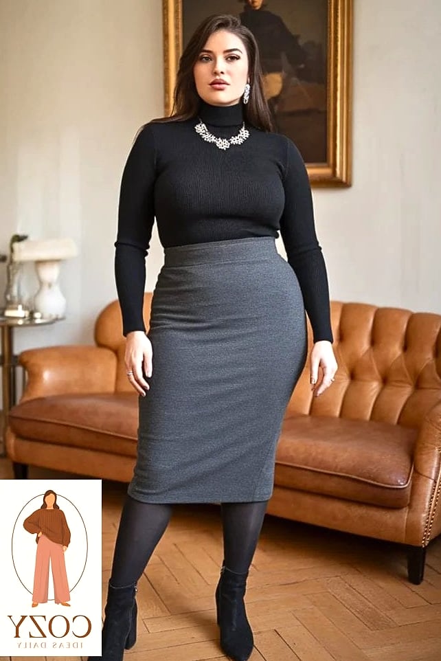 Turtleneck and Faux Leather Leggings