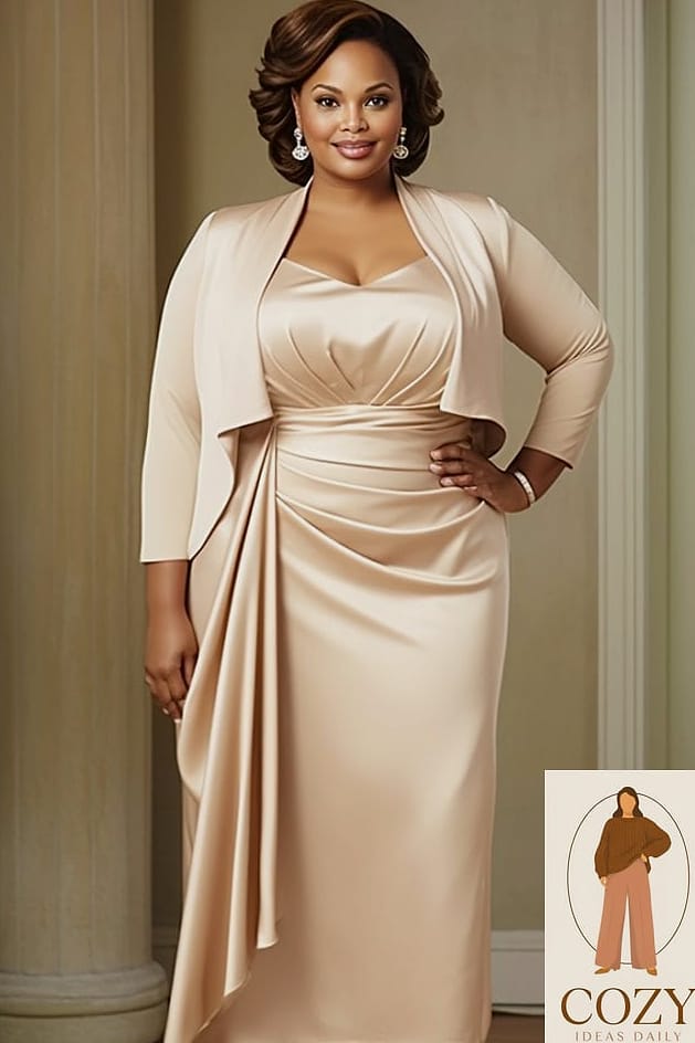Two-Piece Dress Set with Gold Accessories