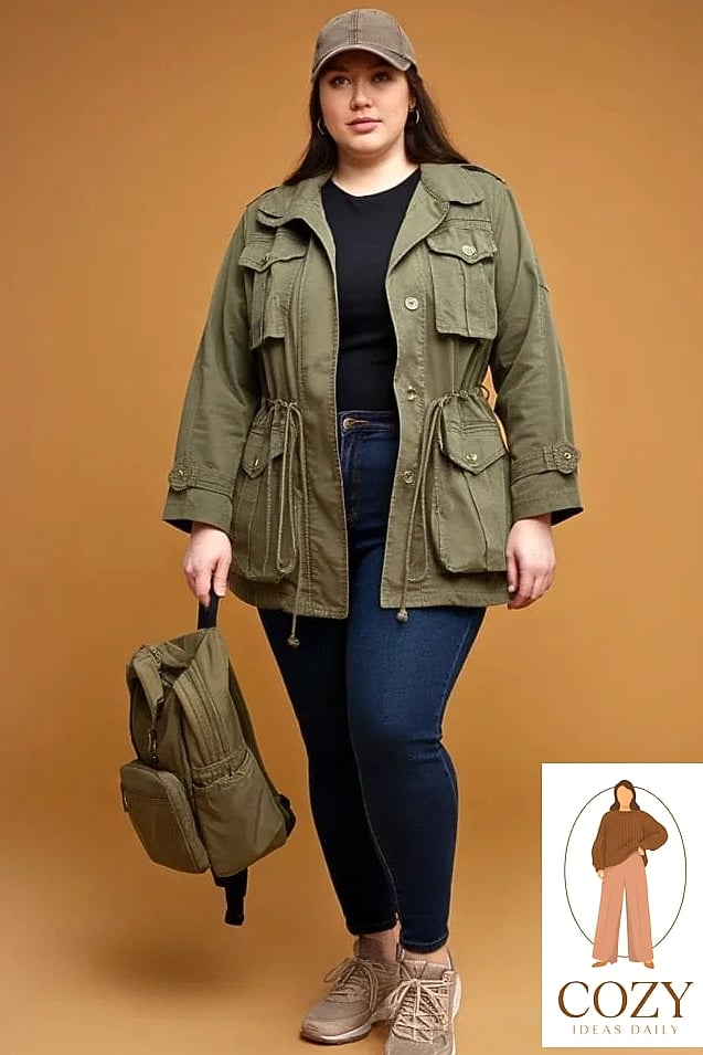 Utility Jacket Over a Casual Dress
