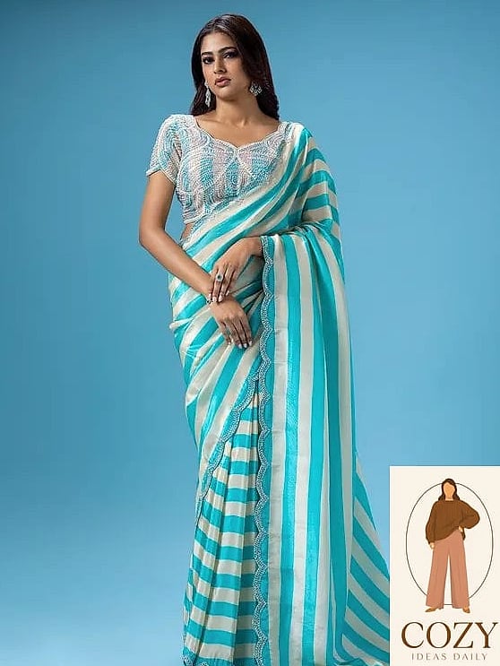 Vertical Striped Saree for Instant Height
