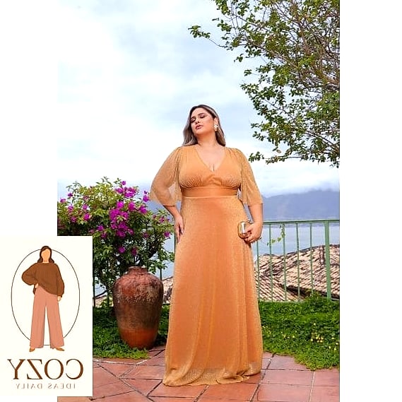 Vestido Dourado Envelhecido com Brilho Sutil