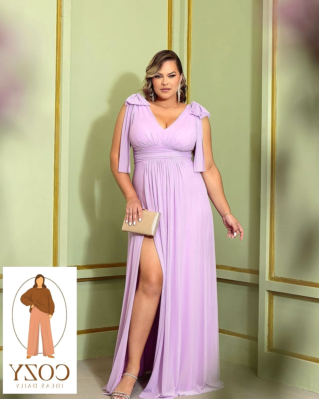 Vestido Lilás com Textura Canelada