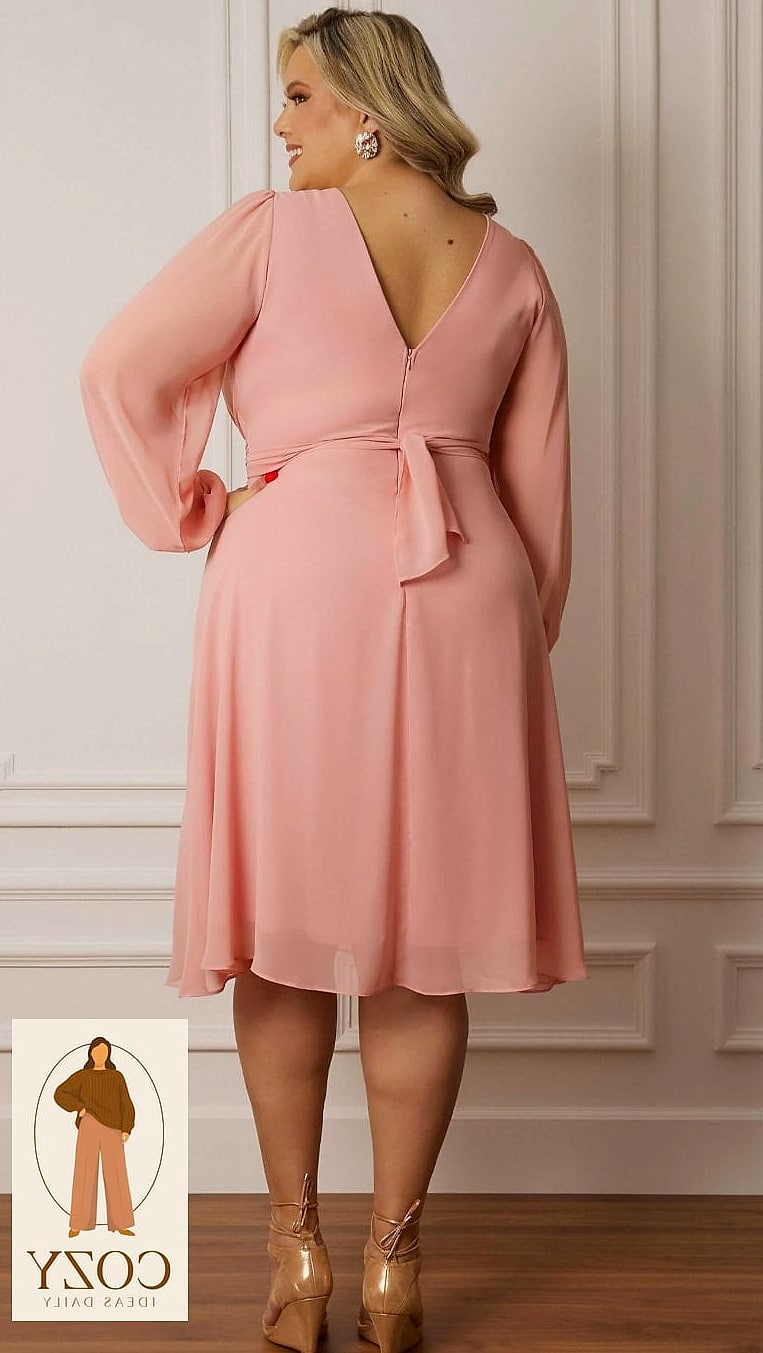 Vestido Manga Longa em Renda