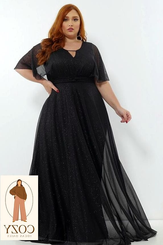 Vestido Preto Elegante com Tule