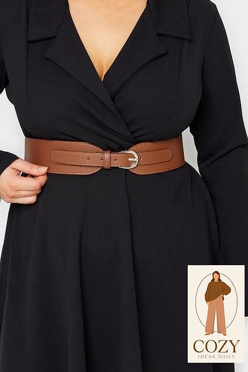 Wide Belt Over a Blazer Dress