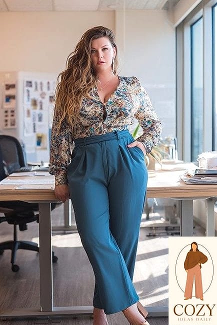 Wide-Leg Trousers With a Fitted Turtleneck