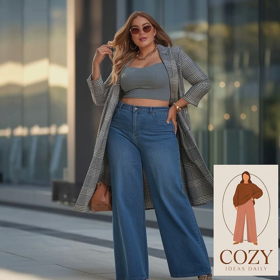 Wide-Leg Trousers With a Fitted Turtleneck