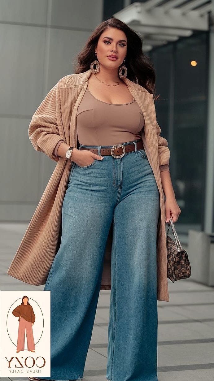 Wide-Leg Trousers And A Bustier Top