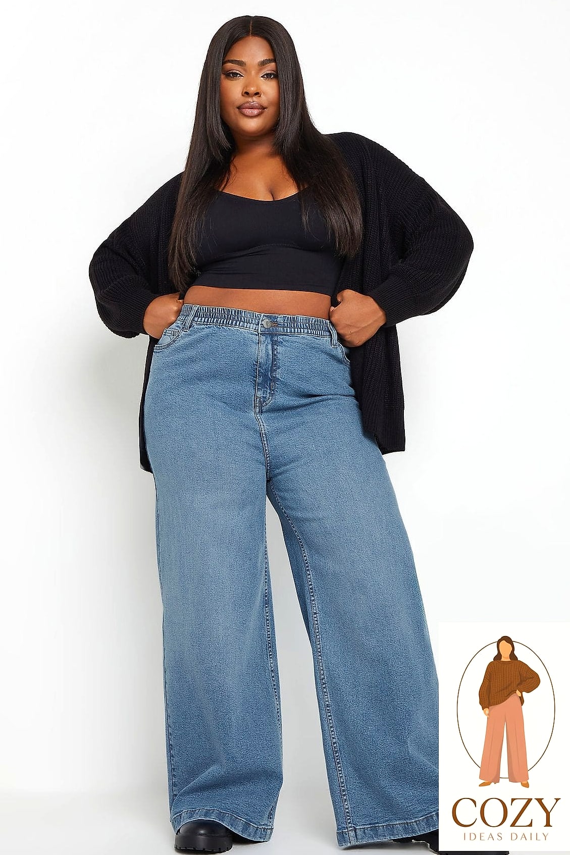 Wide-Leg Trousers and a Fitted Turtleneck