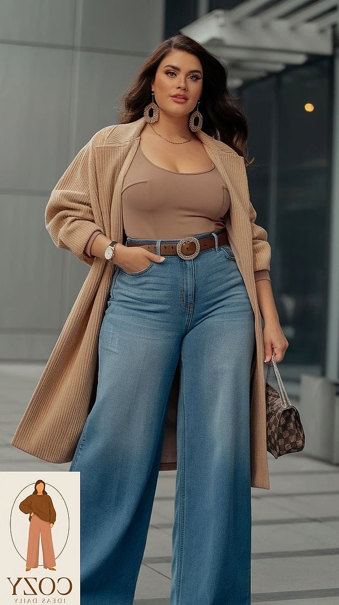 Wide-Leg Trousers With A Fitted Top