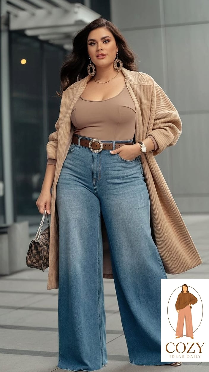 Wide-Leg Trousers and a Fitted Turtleknit
