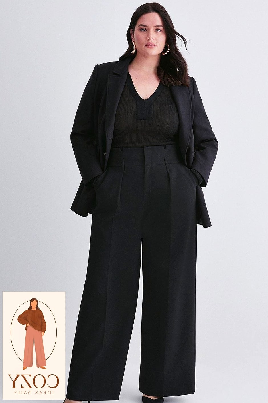 Wide-Leg Trousers with a Bold Print Top