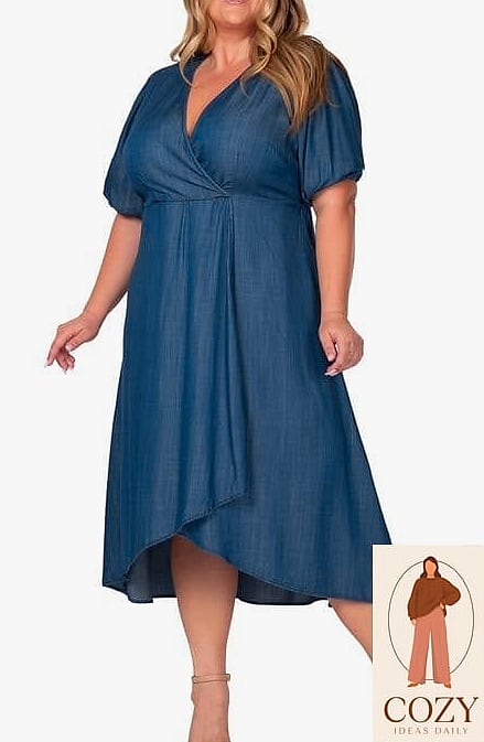 Wrap Dress With a Cardigan