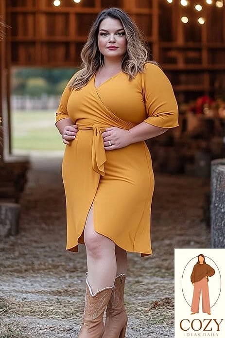 Wrap Dress with a Statement Belt
