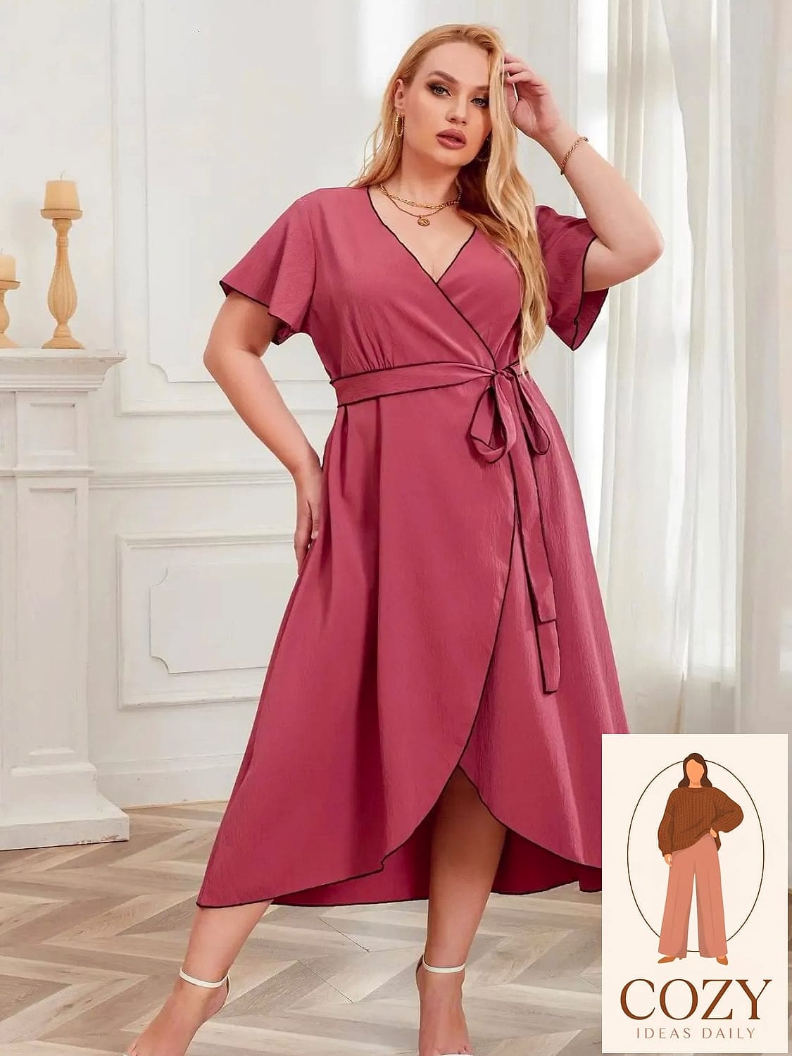 Wrap Dress with Ankle Boots