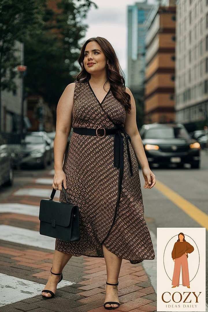Wrap Dress with a Structured Cardigan
